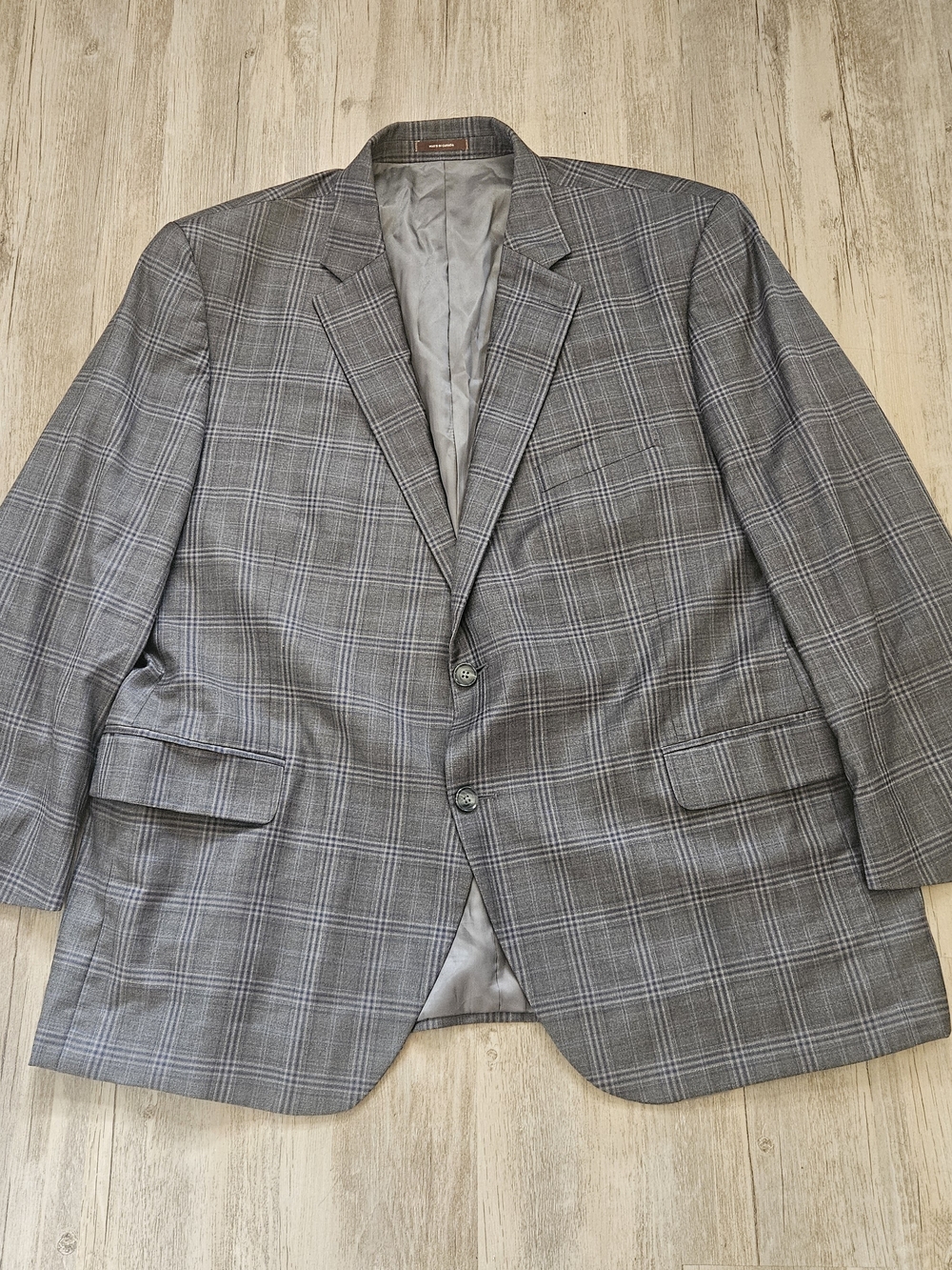 Peter Millar Men's Grey Glen Plaid Two Button Wool Sport Coat Blazer 50R